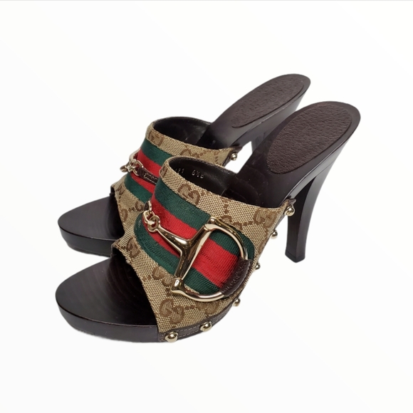 GUCCI HORSEBIT MULES CANVAS - Picture 7 of 16